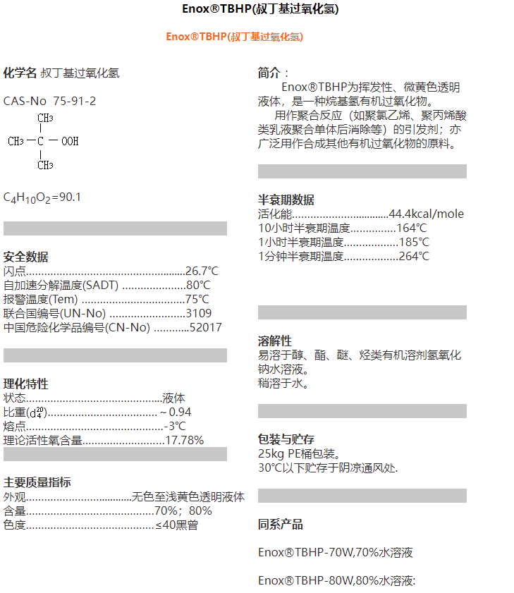 Enox®TBHP(叔丁基过氧化氢)(图1)